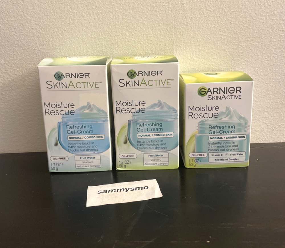 Garnier Skinactive Moisture Rescue Refreshing Gel Cream 1.7 oz normal/ combo x3